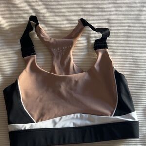 Women's Black and Tan Sports Bra